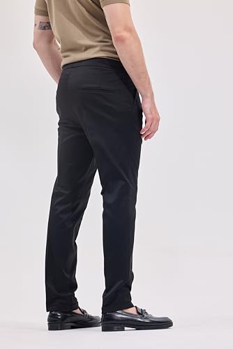 Image of SNITCH Black Gurkha Slim Fit Adjustable Buckle Trousers