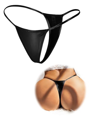 ohmydear Slip Brasiliana T-Back in PU Pelle Perizoma Donna Seducente