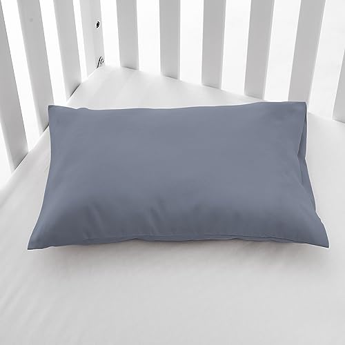 Image of EXQ Home Toddler Pillowcases 13x18 Travel Pillow Case Set of 2, Small Pillow Case Fits Baby Pillow Sized 12x16, 13x18, Kids Pillowcases 2 Pack Machine Washable with Envelope Closure (Blue Grey)