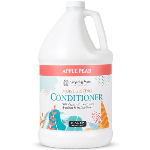 Image of Ginger Lily Farms Botanicals Conditioner, 128oz, Apple Pear | 100% Vegan & Cruelty-Free | Moisturizing Conditioner for All Hair Types | Refill Size