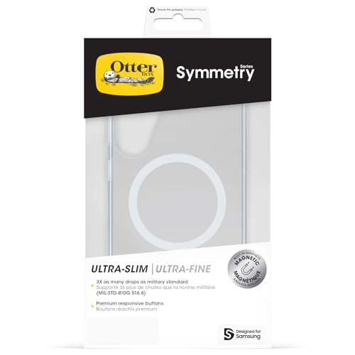 Image of OtterBox Symmetry Series Clear Transparent Case with Magnets for Samsung Galaxy S25+, Shockproof, Drop-Proof, Protective Case, 3X Military Standard Tested, Transparent