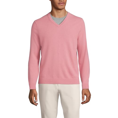 Lands' End Mens Cashmere V-Neck Sweater Dark Shadow Pink Regular XX-Large