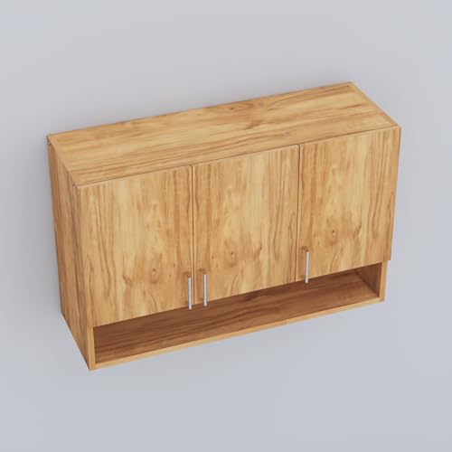 Image of SPECIALITY PANELS 3 Door Modular Wall Mounted Kitchen Cabinet with Organizer Shelf Space Saving Storage Unit | Engineered Wood Cupboard for Kitchen Living Room Organizer Furniture | DIY Assembly