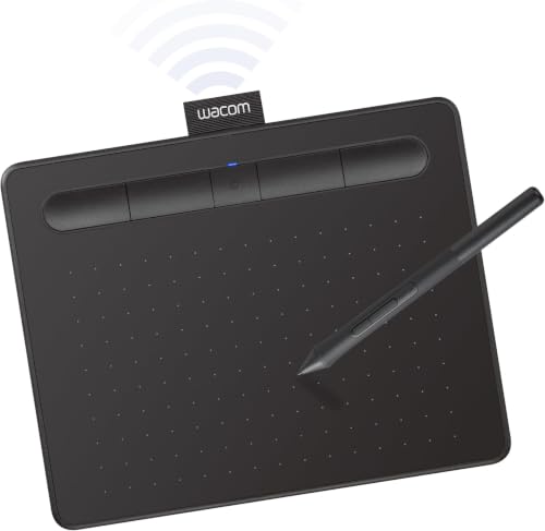 Image of Wacom Intuos Small Bluetooth Graphics Drawing Tablet, 4 Customizable ExpressKeys, Portable for Teachers, Students and Creators, Compatible with Chromebook Mac OS Android and Windows - Black