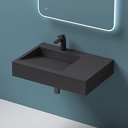 Mai & Mai Waschbecken Hängewaschbecken Aufsatzwaschbecken Col11, BTH:75x50x13cm, in weiß, Mineralguss, rechteckige Form