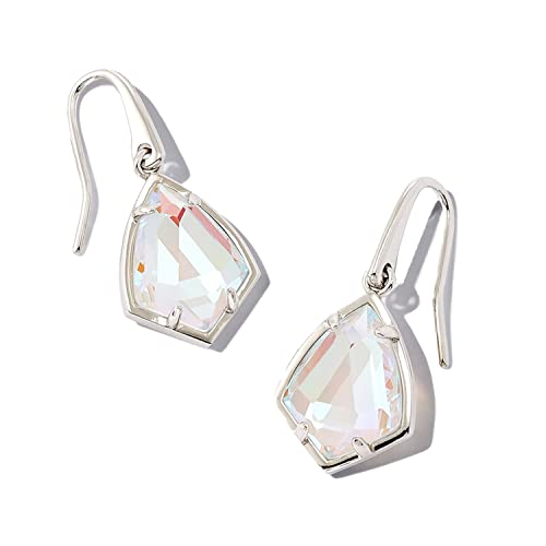 Kendra Scott Cory Drop Earrings For Women, Fashion Jewelry, Silver-Plated, Clear Dichroic Glass #TOP18