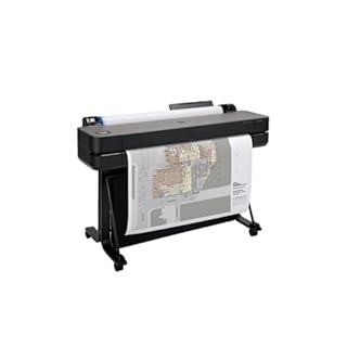 HP DesignJet T630 Large Format 24-inch Plotter Printer, with Auto Sheet Feeder, Media Bin & Stand (5HB09D) - New Model