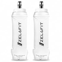 ZelaFit® 2x Faltbare Trinkflasche 500 ml, Soft Flask Trinkbeutel für Laufen & Trailrunning, Leichte Laufflasche mit Beißventil, BPA-frei und Auslaufsicher, Faltflasche