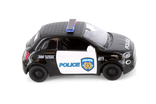 KiNSMART Fiat 500e Police Car 1:28 Modelo Metal 5 Pulg miniatura 4
