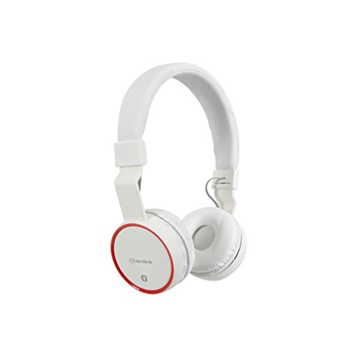 AV:Link Wireless Bluetooth® Headphones-Hands free calls, FM radio and SD card slot, Noise cancelling-White