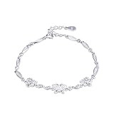 ADGJL Armband Damen Silber 925,Charmanter Silberner Armreif Kreativer Einfacher Schmetterling Silbernes Armband Für Frauen Silberne Freundschaftsarmbänder Geschenke Für Freundin Frau Mutter