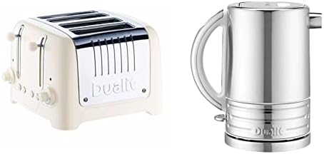 Dualit 2 Slice Lite Toaster | 1.1kW Toasts 60 Slices an Hour | Polished with High Gloss Grey Trim | Bagel & Defrost Settings | 36 mm Wide Slots | 26204
