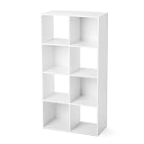 TnLoji White-8-Cube Storage Organizer or Bookcase, Bookshelf with Storage Bins for Living Room, Bedroom, Home Office