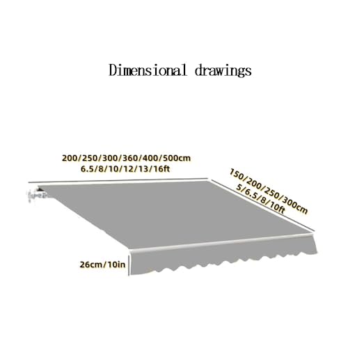 Auvent extérieur rétractable manuel 4x2m de protection solaire imperméable blanche - 8