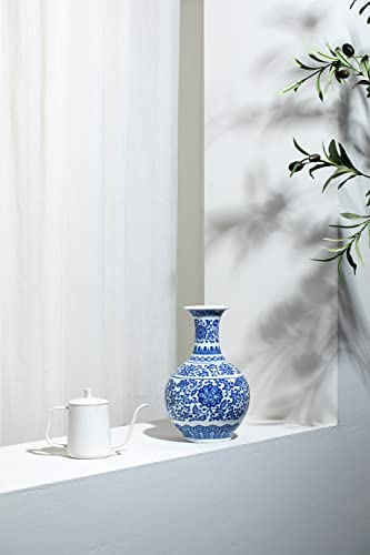 Vaso azul e branco, vasos azuis para decoração de casa, vaso chinoiserie, porcelana azul e branca, v