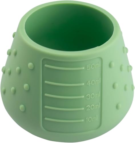 Tidy Tot Dinky Cup Lot de 2 gobelets d'apprentissage ouverts équilibrés pour bébé à partir de 4 mois, en silicone sans BPA, extra petit pour les bouches étroites et les petites mains | Gobelet pour – vue 3