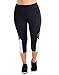 JUST MY SIZE Womens Active Blocked Capris, 2X, Black/Granite Heather/White
