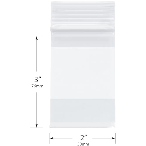 Plymor ZLB4MCWB2X3-CASEOF1000 2 Inch X 3 Inch (Case Of 1,000), 4 Mil With White-Block Heavy Duty Zipper Reclosable Plastic Bags thumb #1