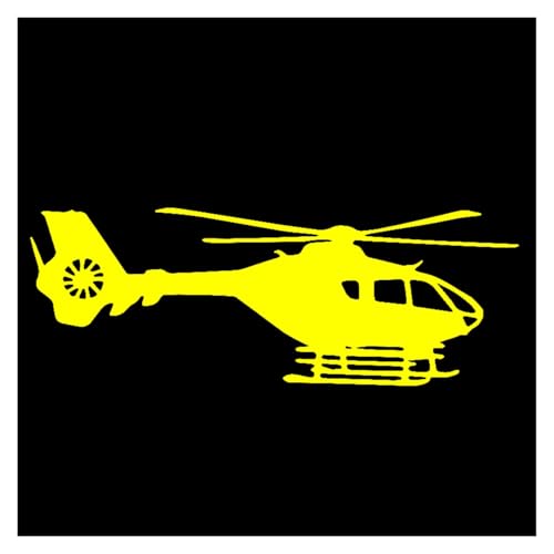 Pegatinas para coche, helicóptero ligero para pasajeros, moda, decoración de PVC, accesorios creativos, impermeables, cubierta antiarañazos (amarillo, 25 cm x 9 cm)