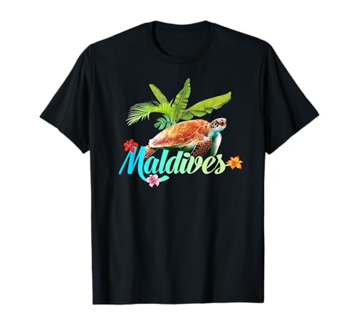 Malediven Meeresschildkröte Palmen Strand Geschenk Souvenir T-Shirt Malediven Meeresschildkröte Palmen Strand Geschenk Souvenir T-Shirt