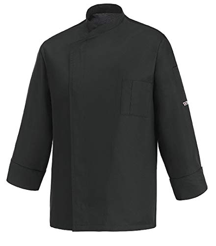 EGOCHEF - Giacca Cuoco OTTAVIO Manica Lunga 100% Microfibra (XXL, Black)