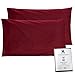 Coppia Federe Cuscini Letto Matrimoniale E Singolo. Copriguanciale In Cotone 100% Biologico. Copricuscino In Tessuto Morbido Tinta Unita.(Rosso Bordò)