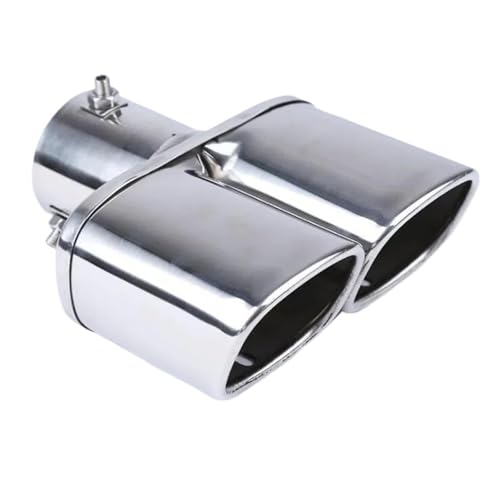 Embouts d'échappement voiture double tuyau garniture chromée pour silencieux rond