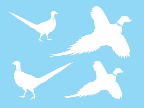 Stencils by Joanie Pheasant Stencil Ring Neck Rooster Bird Standing Flying Flush Hunt Wildlife Outdoor DIY Signs