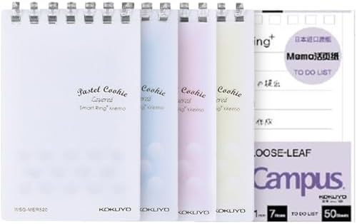 KOKUYO Small Notebooks, 4 Pack 3"x5" Pocket Refillable Spiral Notepads 20 Blank Sheets Each and Extra 50 To-do List Sheets, Little Mini Notebook with PVC Cover to Stay Organized for Work or School image 4