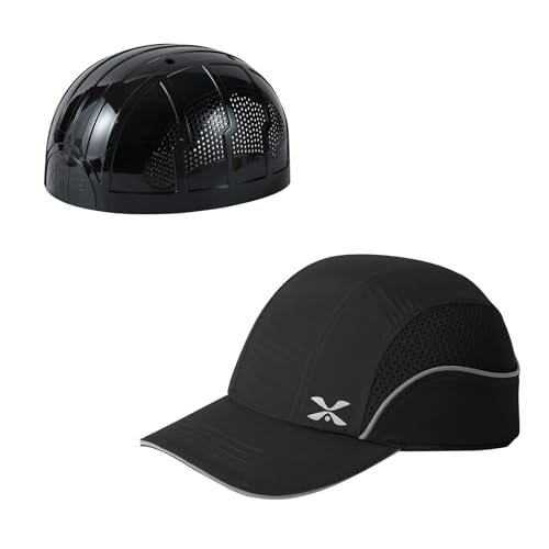 Safety Baseball Bump Cap Lightweight Safety Hard Hat Head Protection Cap Breathable Hat M18109H-Black-Long Brim
