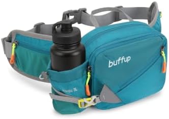 buffup® Bauchtasche mit flaschenhalter,hüfttasche Sport für Outdoor hundetraining Radfahren wandern Laufen,gürteltasche Damen Herren groß