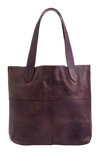 Sac à épaule Meggy Shopper b.belt en cuir violet dark lilac d'une élégance artisanale unique