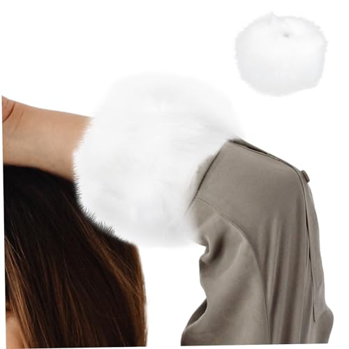 FOMIYES Plush Oversleeve Wrist Cover Hand Warmer Ring for Women Furry Cuff Arm Warmers Winter Accessory