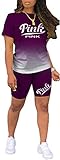 Women’s 2 Piece Tie Dye Outfits Sets Short Sleeve Bodycon Pants Jogging Suits Summer Active Tracksuits