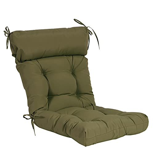 Image of QILLOWAY Outdoor Rocking Chair Cushions Set of 4, 100% Polyester Waterproof Patio Rocking Chair Cushion, High Back Weatherproof Chair Pad for Adirondack & Outdoor Furniture, Sage