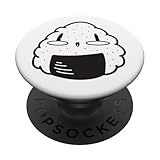 Happy Rice Ball Onigri Funny Cute Rice Fishy Onigri PopSockets PopGrip Adhesivo