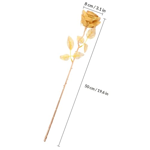 Rosas artificiales doradas de plástico y tela decorativas para centros de mesa de bodas 3