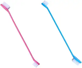 Escova de Dentes Dupla para Cães e Gatos, Kit com 2 Peças - Ideal para Limpeza Dental de Pets (2)