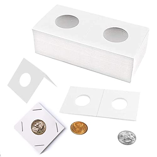100 Pieces Cardboard Coin Flips 2x2 Holders Sleeves Currency Storage for Pennies Quarters Stamp(40mm-100pcs)