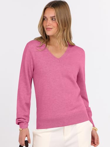 Image of ANRABESS Women's Long Sleeve V Neck Basic Sweaters | Classic Pullover Tops,Soft Loose,Business Casual Work,Travel Vacation,All Day Wear,Fall Spring Outfits,Winter Layer Clothing