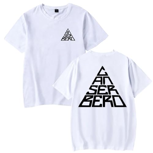 GXHZHXJC Canserbero Merch - Camiseta clásica de cuello redondo a la moda, manga corta, para hombre y mujer, ropa de calle hip-hop, blanco, S Alto