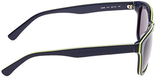 Lacoste L683S Square Sunglasses, Blue/Yellow/Blue, 55 Mm #TOP2