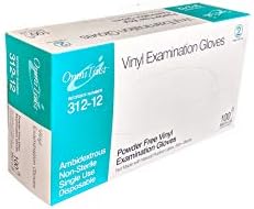 Medium Disposable Vinyl Gloves 100 Count (One Pack) - Powder Free, Clear, Latex Free and Allergy Free, Plastic, Medical, Food Service, Cleaning Service