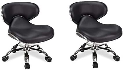 MAYAKOBA SET OF 2 Nail Salon Pedicure Stool UMI Pedicure Chair Short Adjustable Comfort Pneumatic Pump Salon Furniture & Equipment BLACK