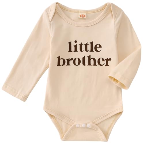 Little Brother Bodysuit Infant Baby Boys Romper Newborn Onesie Sibling Outfits Long Sleeve One Piece Fall Clothes