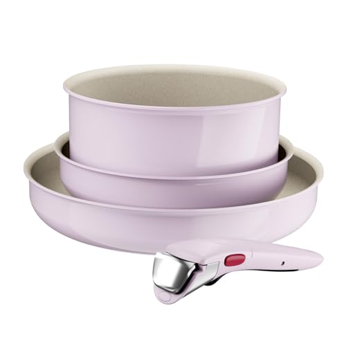 Tefal Ingenio Serenity - Juego de 2 Sartenes 22/28 cm + Cazo 20 cm + Mango extraíble, Revestimiento Antiadherente,...