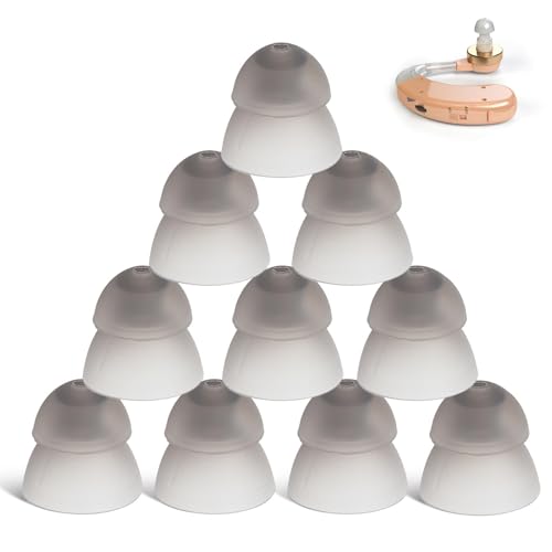 10 Uds. Cúpulas para audífonos, tapones para los oídos de doble potencia de silicona mediana de 10mm accesorios de sonido de repuesto para amplificadores auditivos