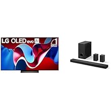 LG 65" OLED evo C4 Series 4K Smart TV Bundle with 5.1.3 ch Dolby Atmos Soundbar and Wireless Rear Speakers, 2024 New Models