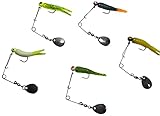 HAnglers Variety(#1) 5-Pack New Beetle Spinners 1/8 OZ 1.5 Inch Nickel Spinnerbaits Crappie Perch Bluegill Panfish Fishing Lures