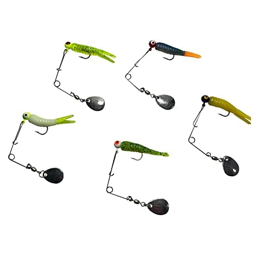 HAnglers Variety(#1) 5-Pack New Beetle Spinners 1/8 OZ 1.5 Inch Nickel Spinnerbaits Crappie Perch Bluegill Panfish Fishing Lures